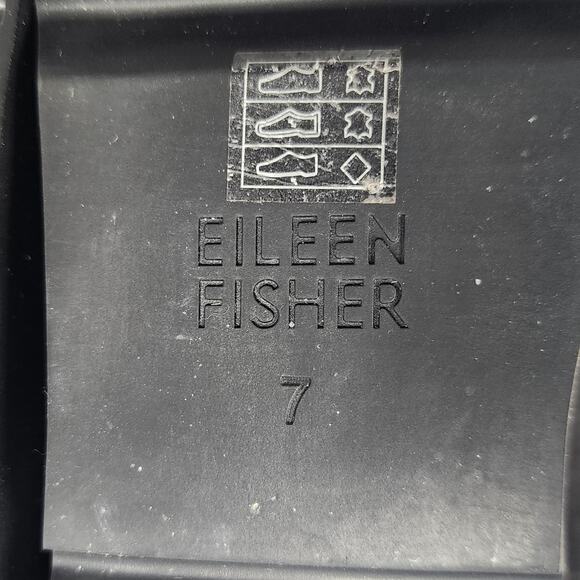 Eileen Fisher Luv Wedge Chelsea Boots Women 7 Black Nubuck Leather Ankle Bootie - Picture 14 of 14